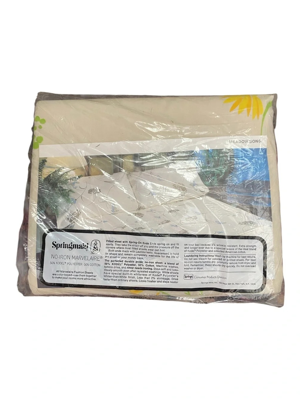 Springmaid Non-Iron Marvelaire Vintage Double Flat Sheet, 2 Standard Pillowcases